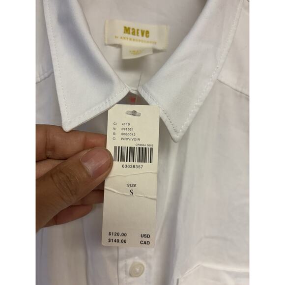 Maeve White Button Down Tunic NWT - Picture 4 of 7